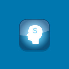 head think money button icon flat  vector illustration eps10