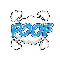 POOF! wording sound effect  for comic background
