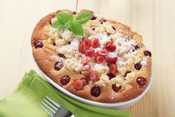 Cherry sponge cake