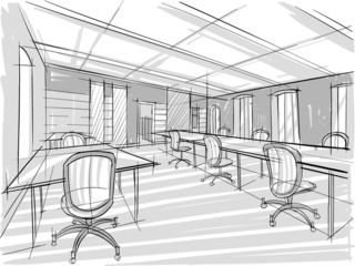 sketch of office