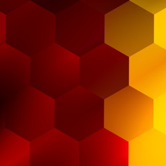 Soft Red Yellow Hexagons. Modern Abstract Background.