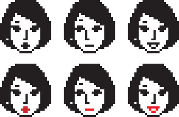 Young Woman Pixel Faces One