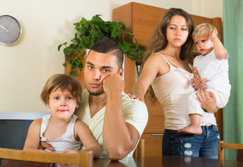 Family with kids having quarrel