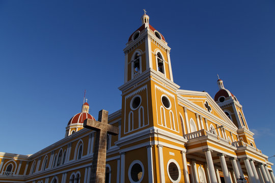 Cathedral view, Granada, Nicaragua, Central America.