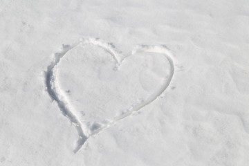 heart drawn in the snow