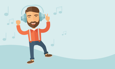 Young man with headset.