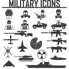 Military icons. vector illustration eps 10.