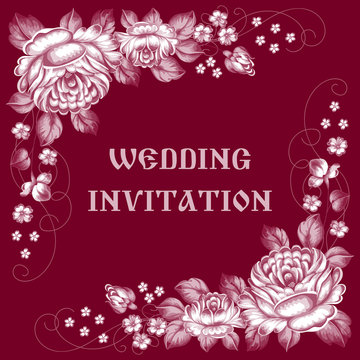 Russian style wedding invitation
