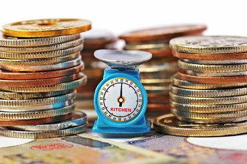 日本円の価値を量っている様子