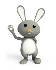 Grey bunny with hi pose