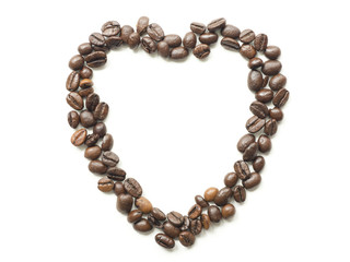 coffee beans heart