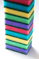 Unused colorful sponges for washing dishes