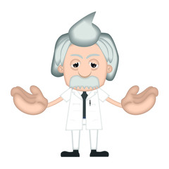 Funny Albert Einstein Cartoon Illustration Comic