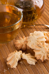 Fresh delicious cookies and tea