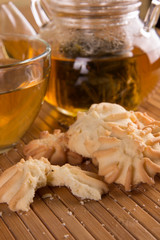 Fresh delicious cookies and tea