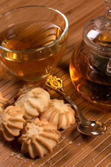 Fresh delicious cookies and tea