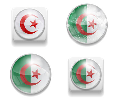 Set Isolated Vector Algeria flag