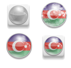 Set Isolated Vector Azerbaijani flag