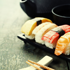 Closeup of fresh sushi
