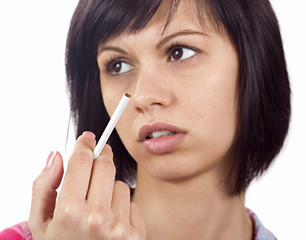 Young women with cigarette