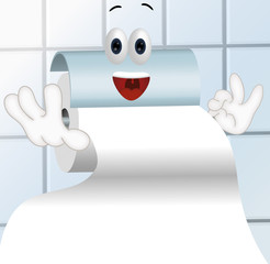 Funny toilet paper cartoon comic illustration note