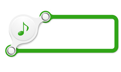Vector green box for your text and music icon
