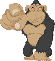 Naklejka premium angry gorilla cartoon
