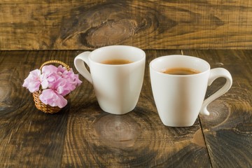 flowers and coffee