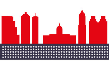 Obraz premium Atlanta, Georgia skyline. Detailed vector silhouette
