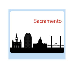 Sacramento skyline Detailed vector silhouette