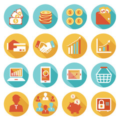 Business Banking and E Commerce Icons Set