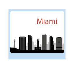 Miami Skyline with Typography Design