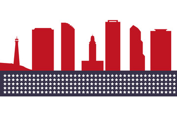 Fototapeta premium Miami Skyline with Typography Design