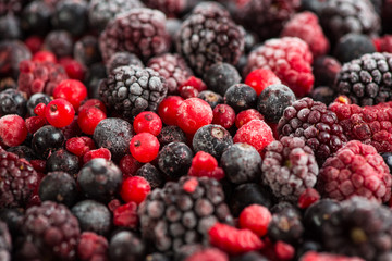food background,mixed frozen berries fruits