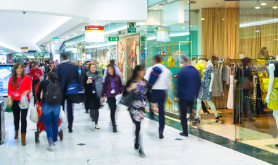 LONDON, UK - MARCH 31, 2015: Business people moving blur.