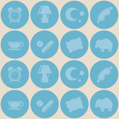 Fototapeta premium Seamless background with sleeping icons for your design