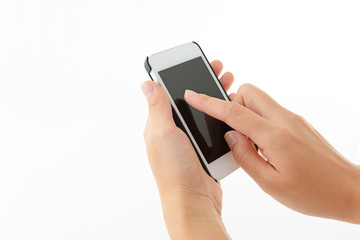 アイフォンを操作する手