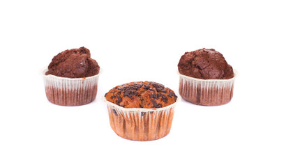 Muffins with chocolate.