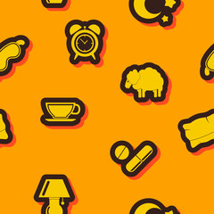 Seamless background with  sleeping icons for your design