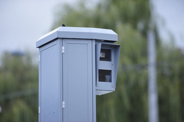 speed check equipment on a pole with automatic camera