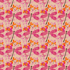 seamless pattern with dragonflies-1