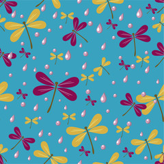seamless pattern with dragonflies