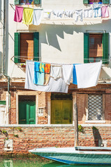 Hanging clothes in Venice Italy.