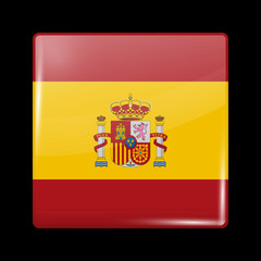 Flag of Spain. Glossy Icons