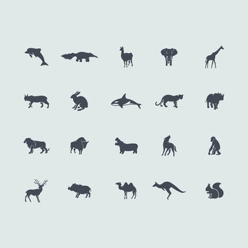 Set of mammals icons