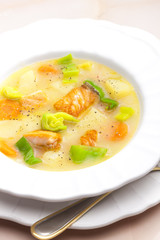 potato soup with salmon
