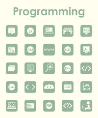 Set of programming simple icons