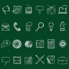 Vector Set of Chalk Advertising Icons