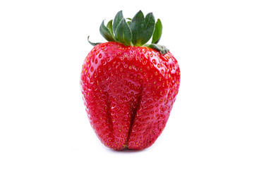 Tasty strawberry on a white background.