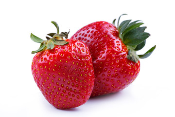Tasty strawberry on a white background.